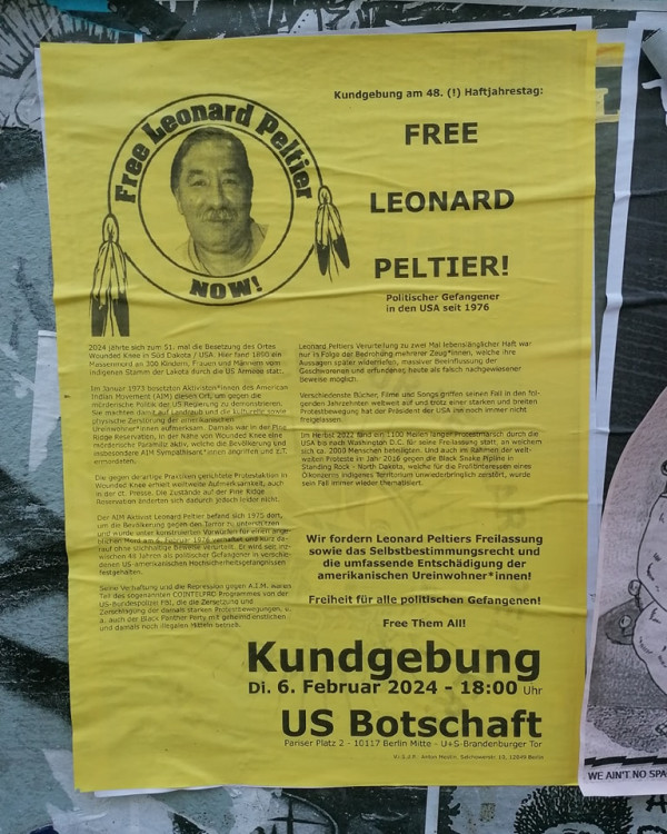 Free Leonard Peltier! Kundgebung