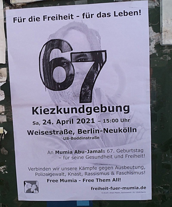 Free Mumia zu seinem 67. Geburtstag
