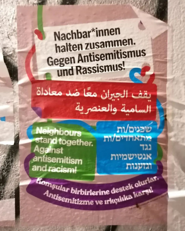 Nachbar*innen halten zusammen. Gegen Antisemitismus und Rassismus.