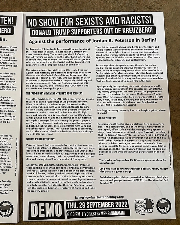 No show for sexists and racists!