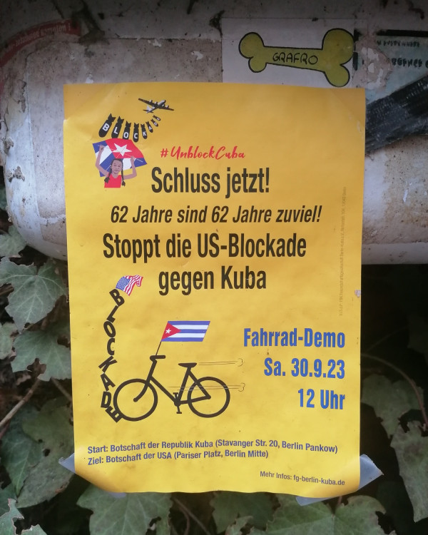 Schluss jetzt! Stoppt die US-Blockade gegen Kuba